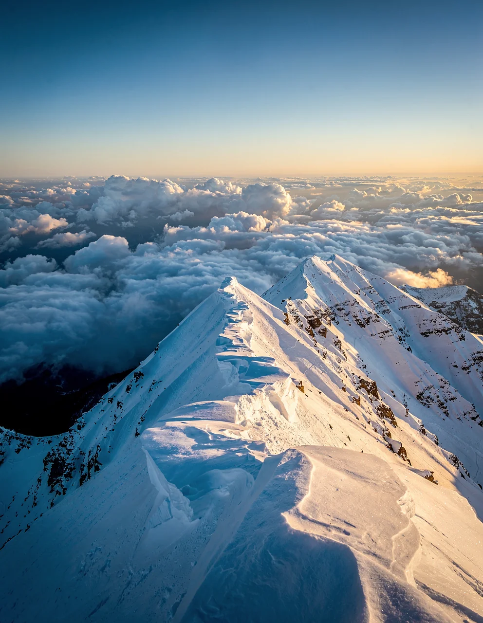 Crête de sommet à l'aube